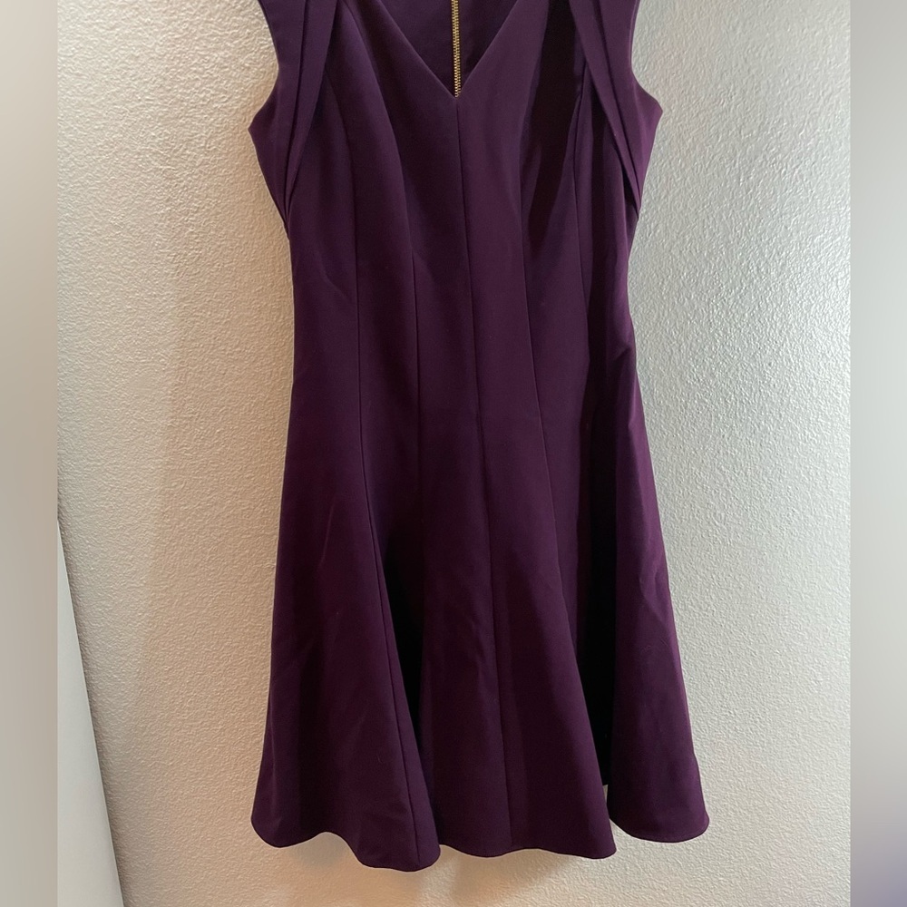 Calvin Klein Purple V-Neck Tailored Office Dress Size 2 - Picture 4 of 9